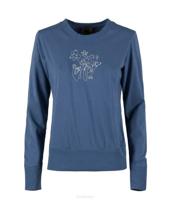 Koszulka damska z długim rękawem E9 Micol - vintageblue