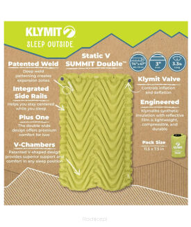 Materac dmuchany Klymit Static V Summit Double - electric green - 6